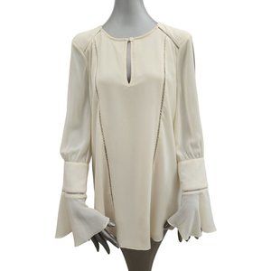 Haute Hippie NWT Romantic Slit Sleeve Cutout Blouse Top Medium